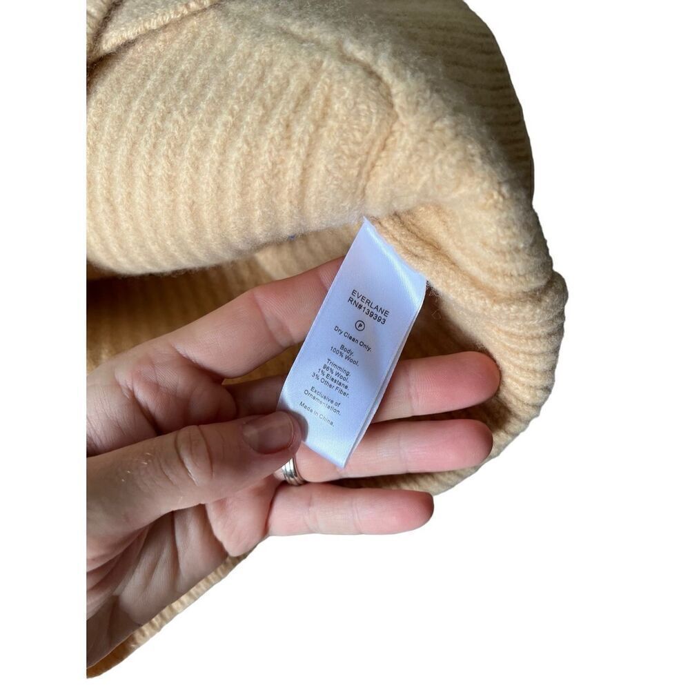 Everlane The Felted Wool Double-Breasted Cardigan S Yellow - Picture 10 of 13